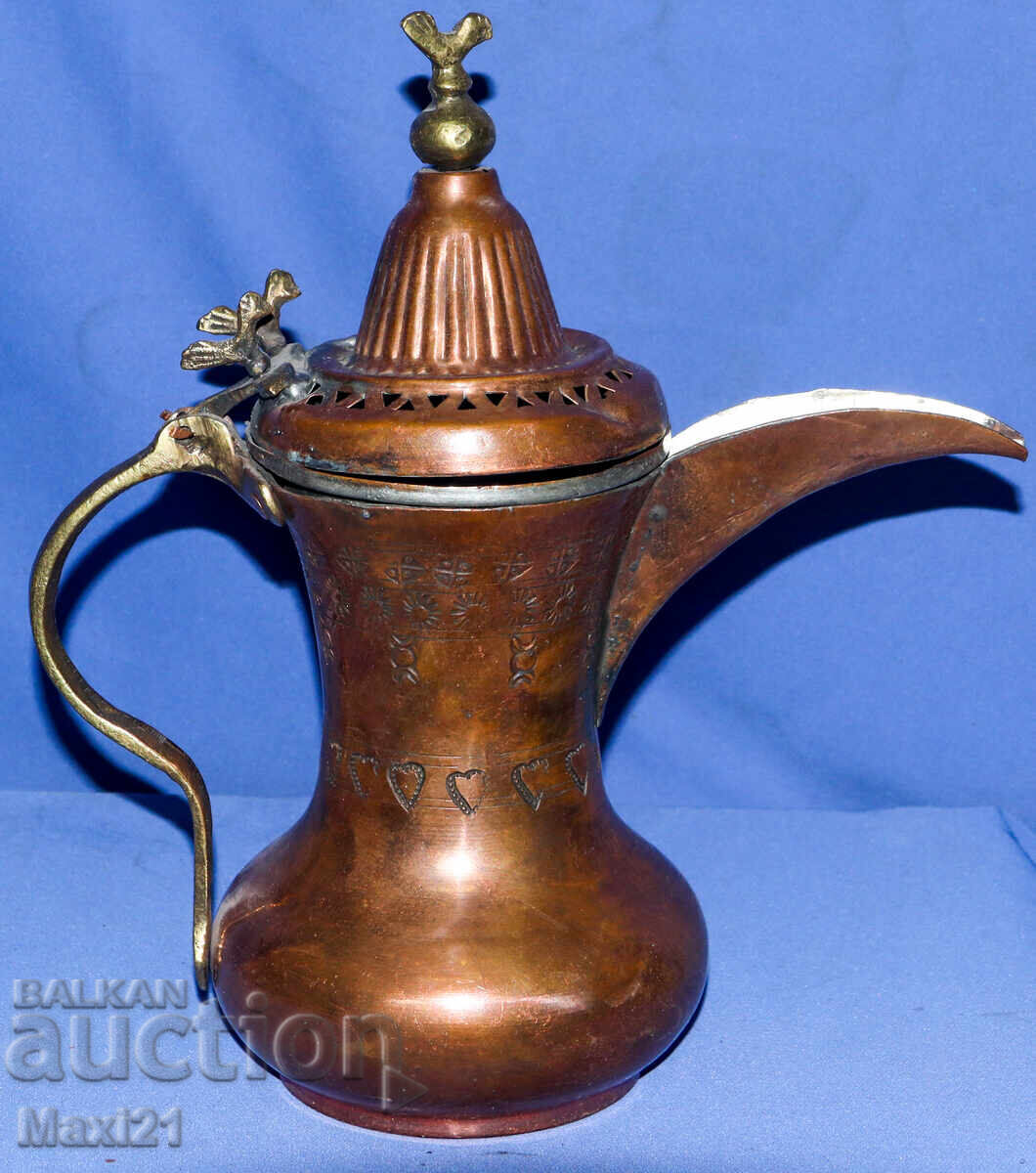 Old Ottoman copper coffee pot