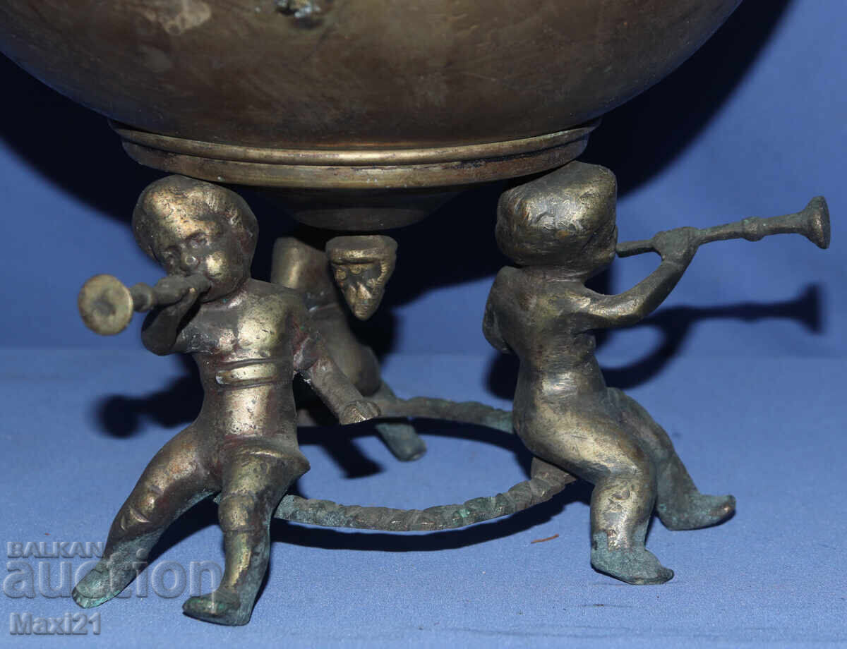 Decorative brass bowl with bronze ornaments - 6