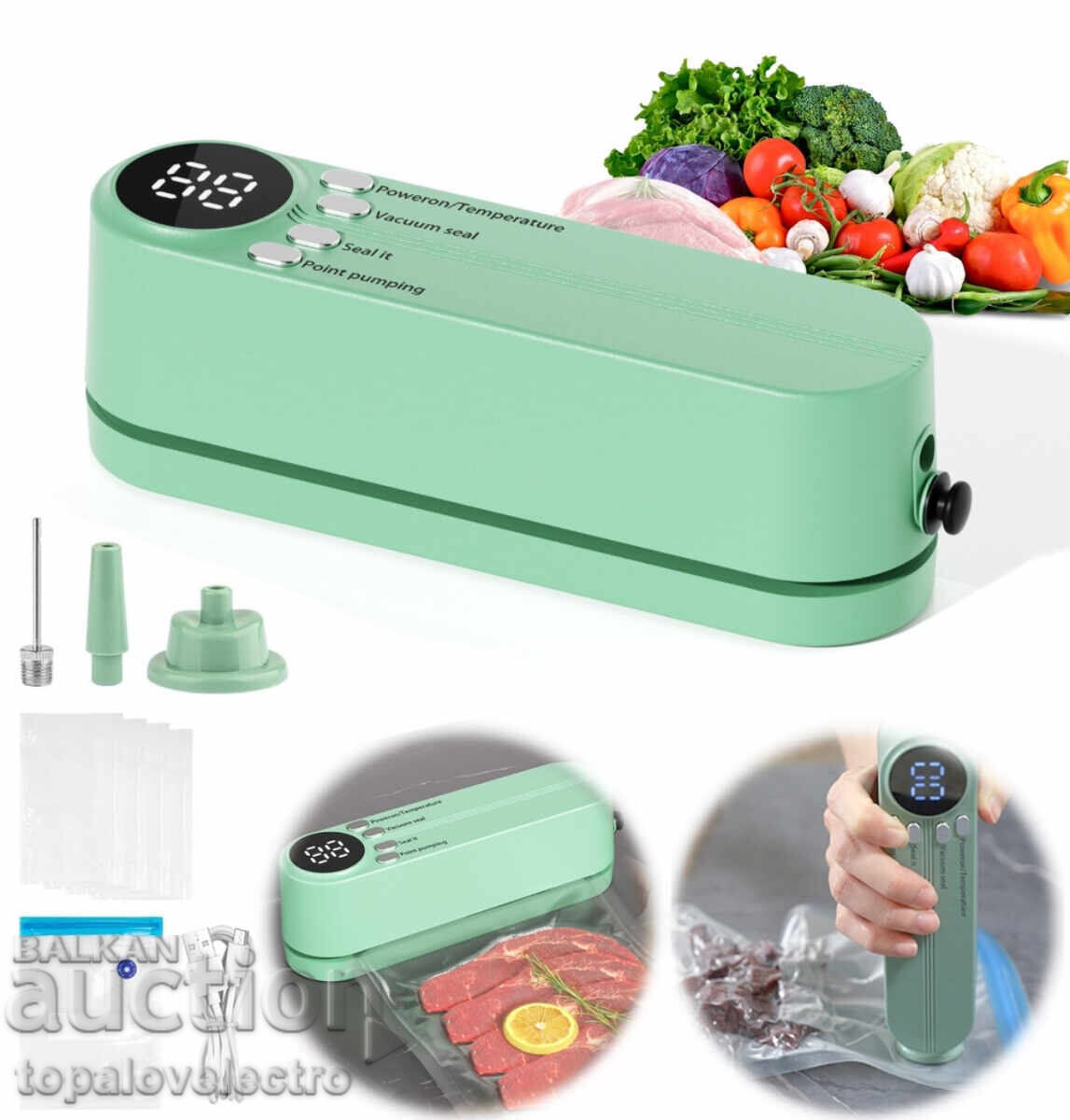 NEW! Portable 3-in-1 Vacuum Sealer for Solid and Liquid Foods