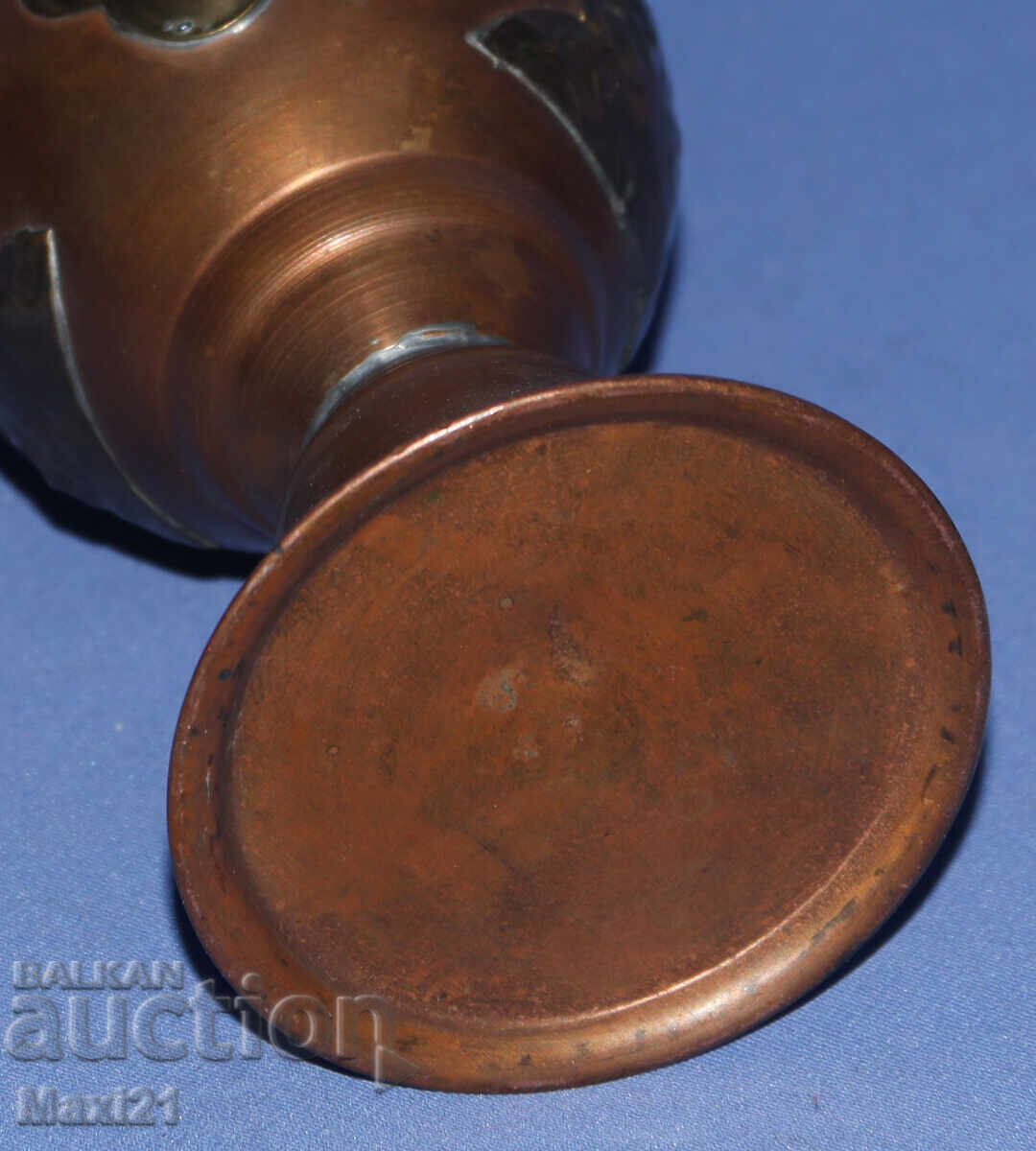 Διακοσμητικό χάλκινο βάζο με ορειχάλκινη διακόσμηση αμφορέας - 5