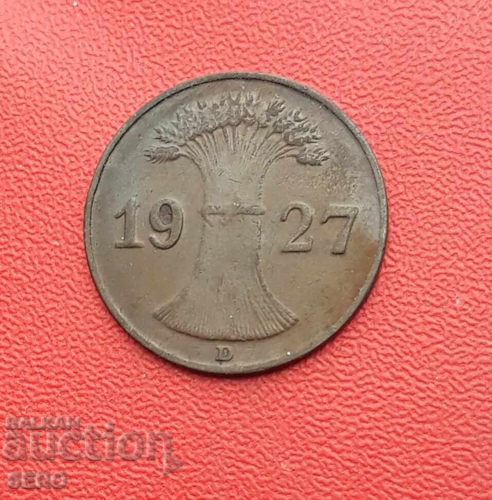 Γερμανία - 1 πφένιχ 1927 D-Μόναχο με τιμή 0.50 BGN | € 0.26