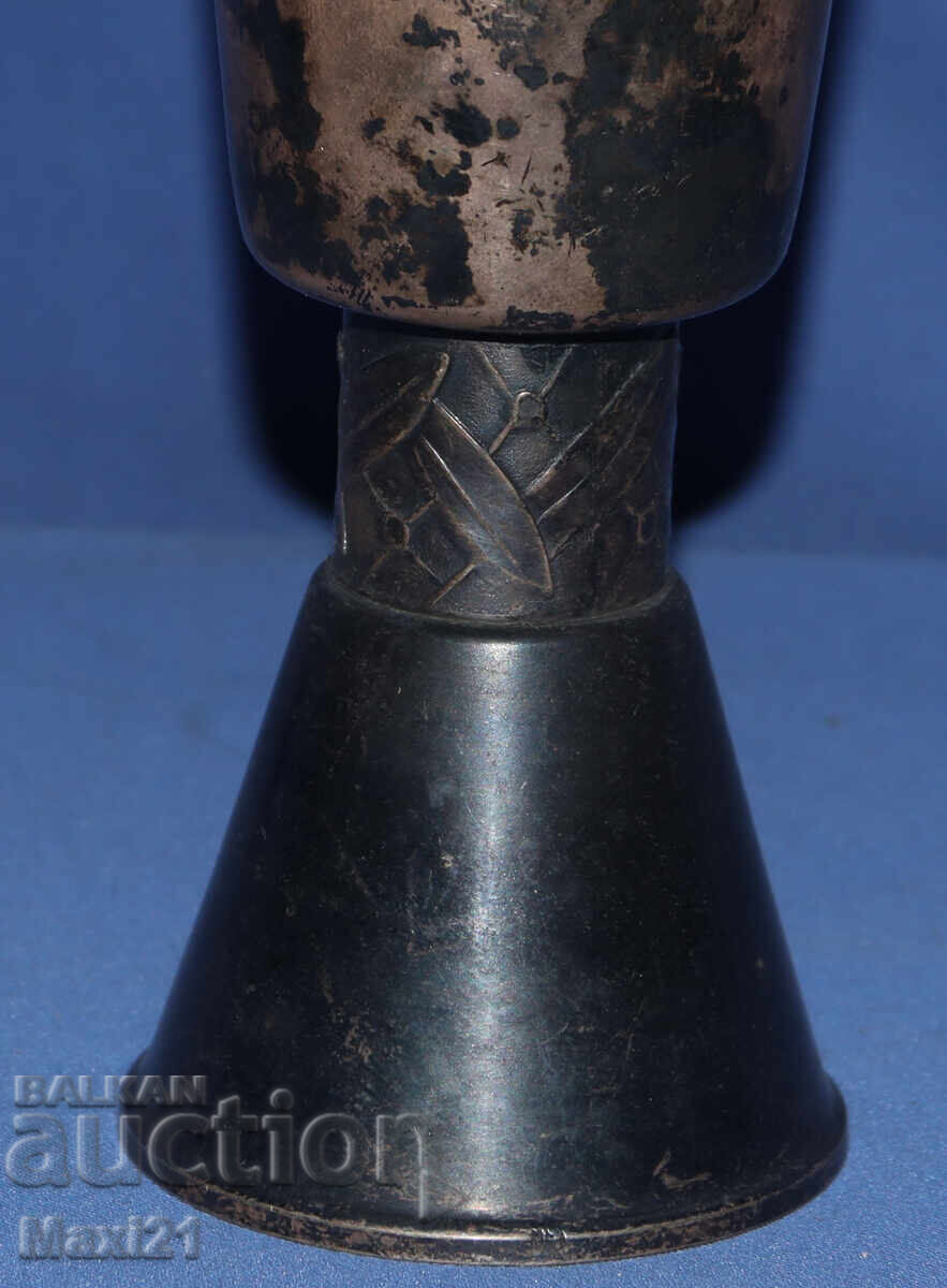 Ασημένιο παλιό κύπελλο βάζο - 5