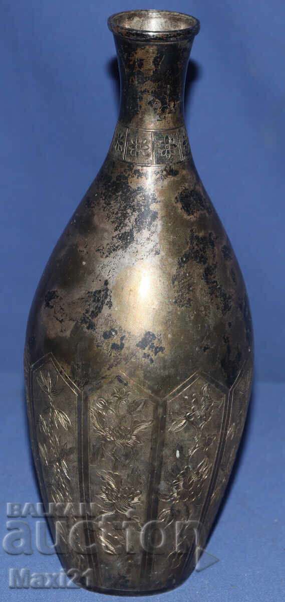 Vază veche argintată pentru flori - 7