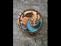 Cutie decorativă din cupru, tematică marină