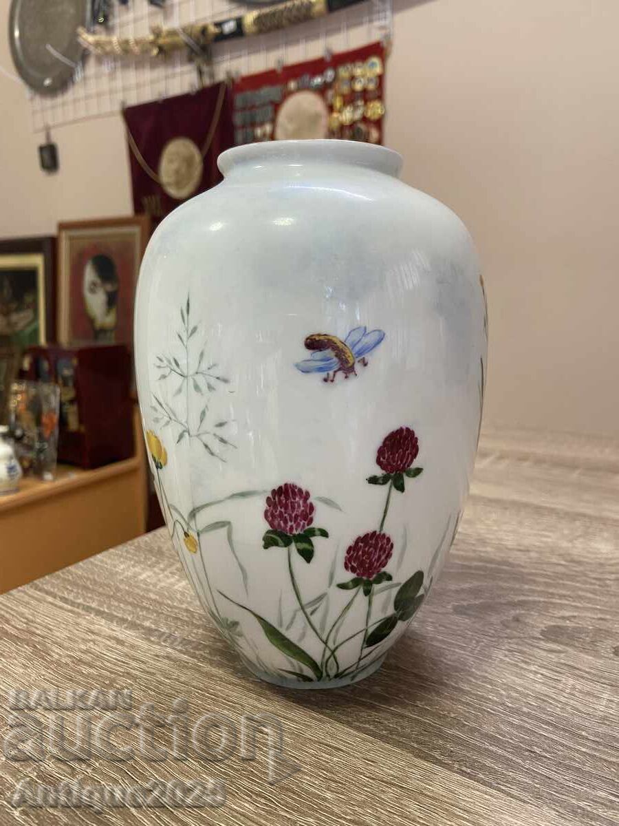 Παράδοση Πορσελάνινο βάζο Krister KPM Germany, χειροποίητο ζωγραφισμένο