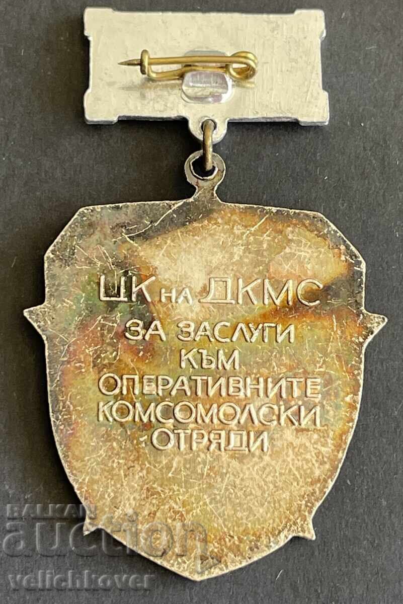 41891 България знак ДКМС За Заслуги към Комсомолските отряди с цена 7.00 лв. | € 3.58