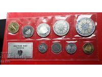 Αυστρία-ΣΕΤ 1971 από 9 νομίσματα/3 ασημένια 10,20 και 50 σελίνια/