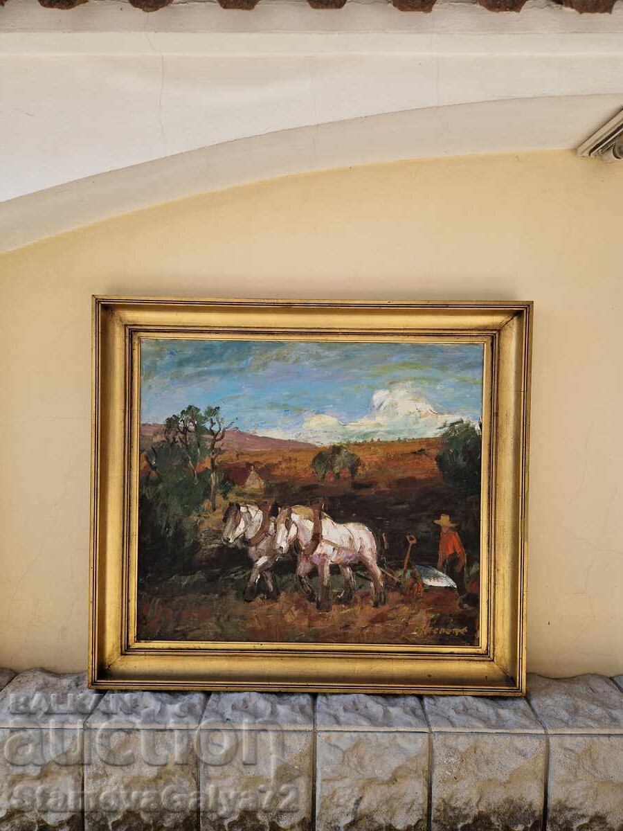 Εξαιρετικός αντίκα πίνακας ζωγραφικής από καλλιτέχνη, λάδι σε καμβά με τιμή 466.00 BGN | € 238.26