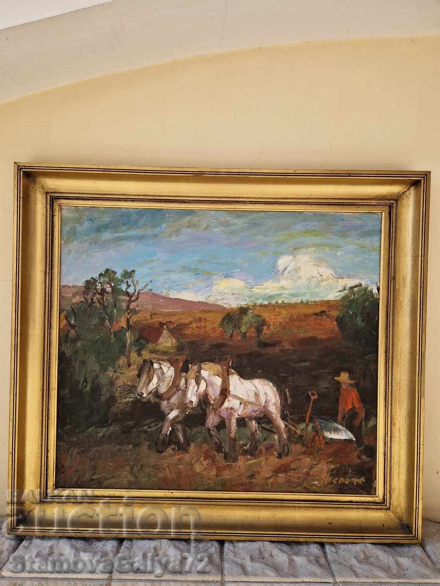 Δημοπρασία Εξαιρετικός αντίκα πίνακας ζωγραφικής από καλλιτέχνη, λάδι σε καμβά