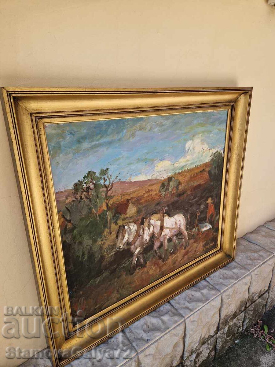 Εξαιρετικός αντίκα πίνακας ζωγραφικής από καλλιτέχνη, λάδι σε καμβά - 6