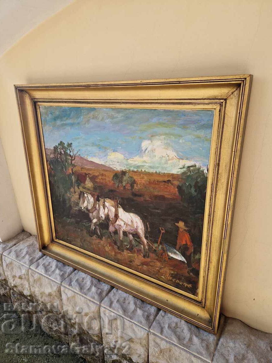 Εξαιρετικός αντίκα πίνακας ζωγραφικής από καλλιτέχνη, λάδι σε καμβά - 7