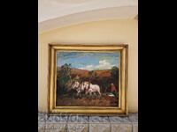 Tablou de autor antic, superb, ulei pe pânză