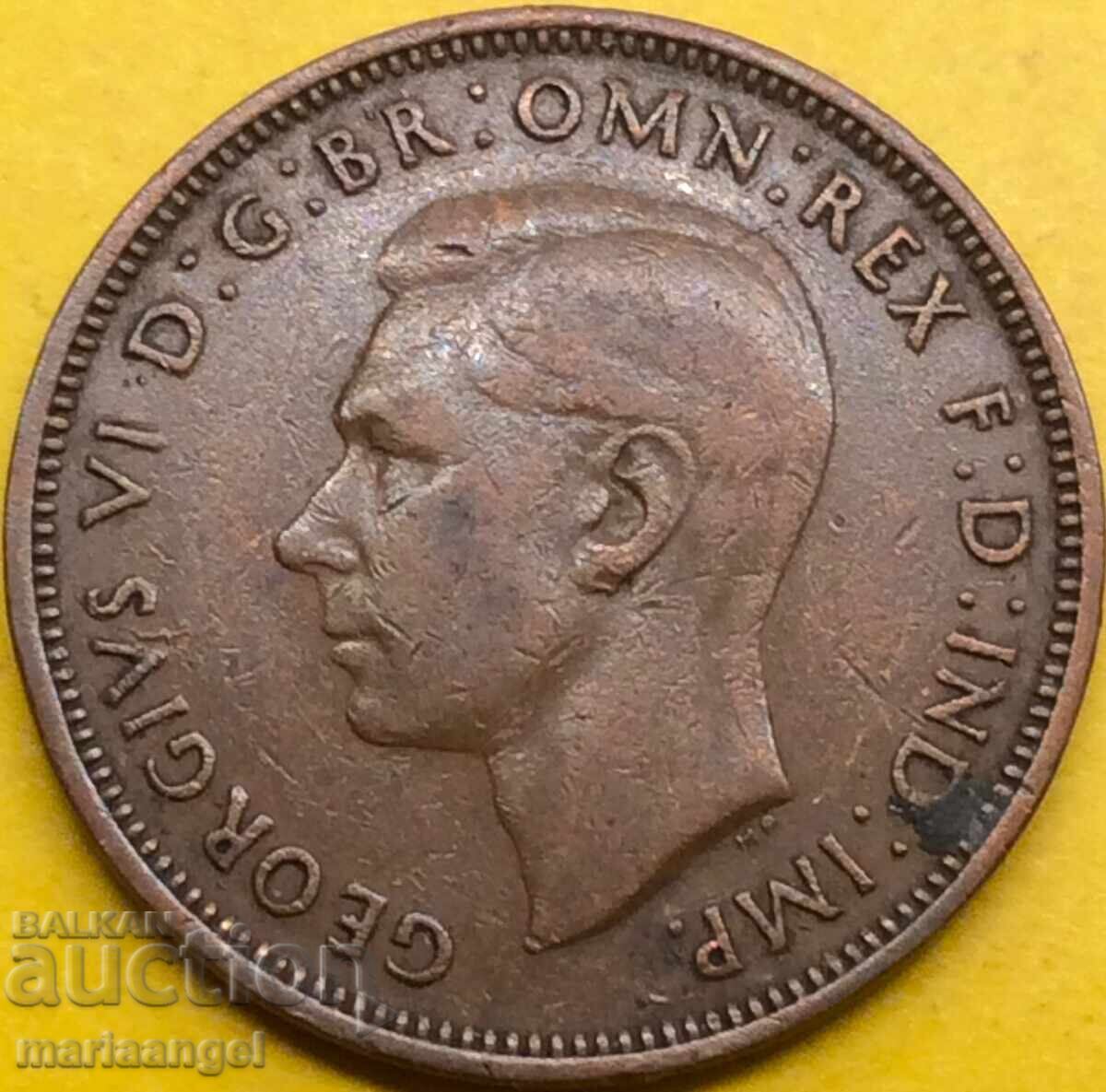 1/2 πένες 1938 Ηνωμένο Βασίλειο Γεώργιος VI χαλκός - 6