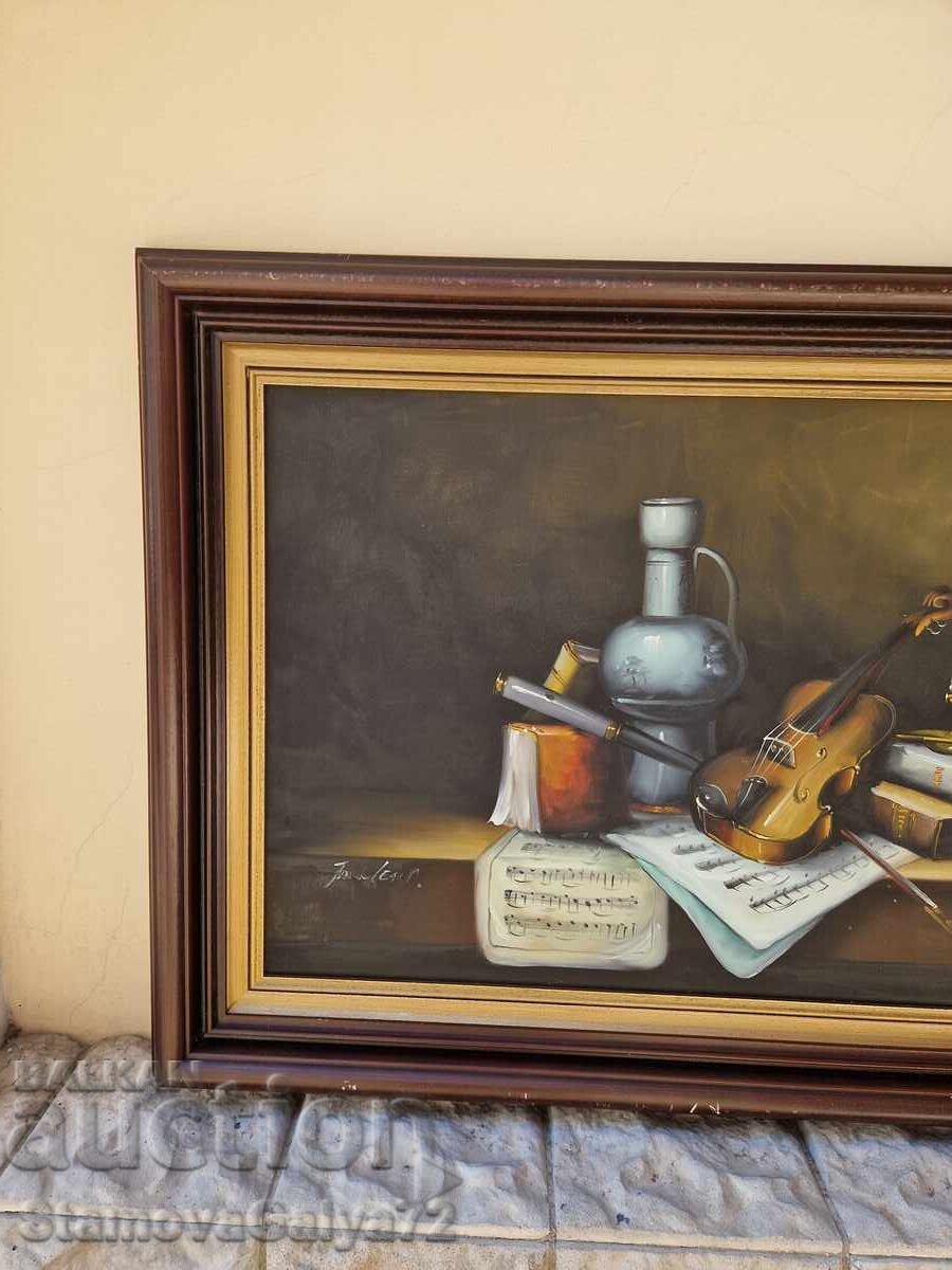 Μοναδική αντίκα μάστερ ζωγραφική λάδι σε καμβά - 5