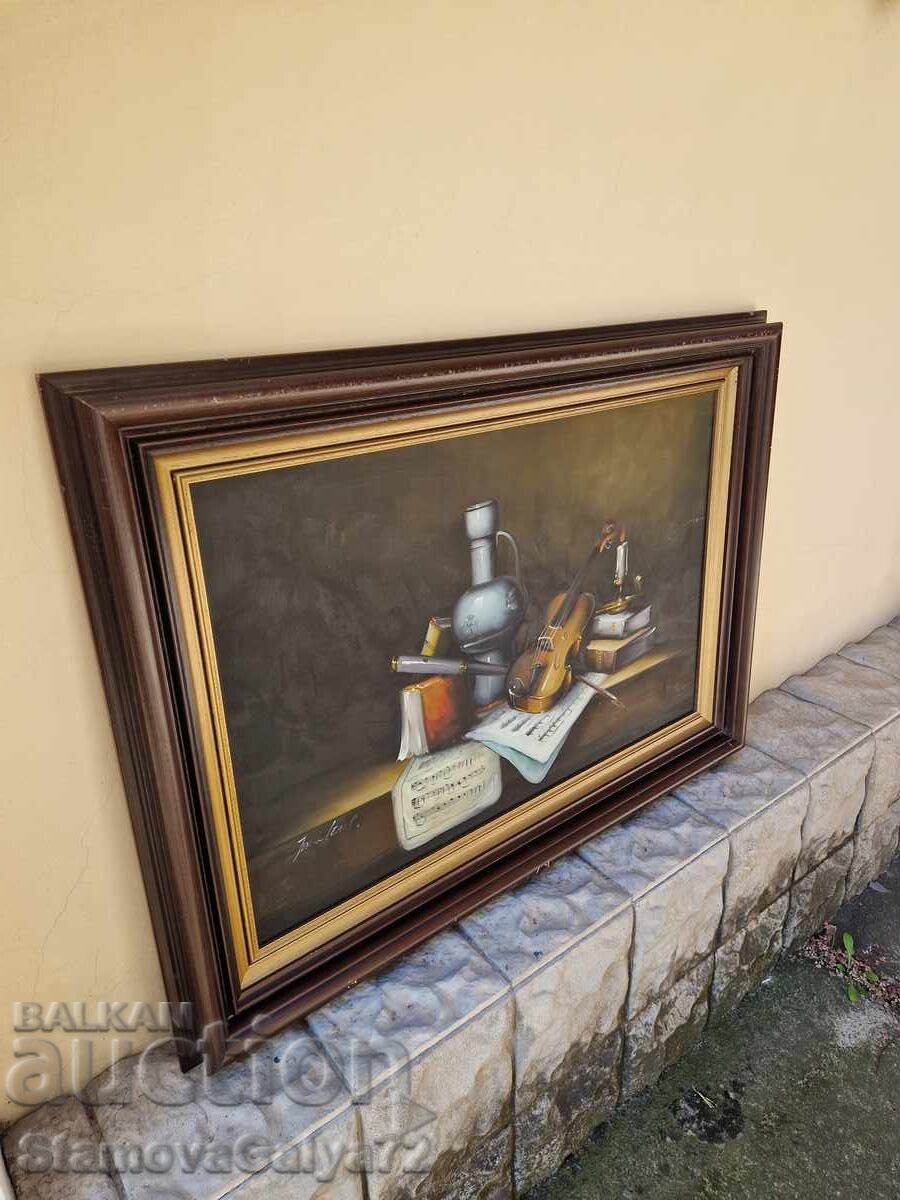 Μοναδική αντίκα μάστερ ζωγραφική λάδι σε καμβά - 6