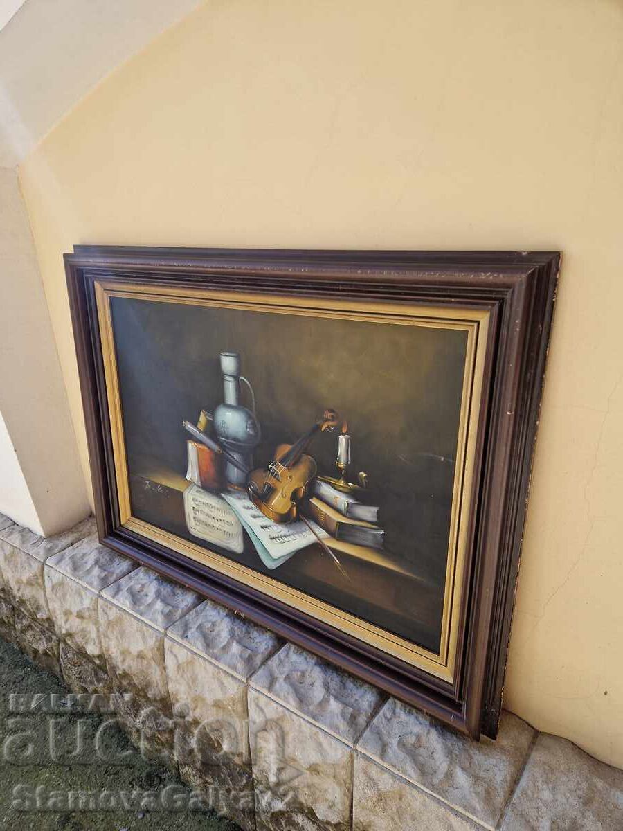 Μοναδική αντίκα μάστερ ζωγραφική λάδι σε καμβά - 7