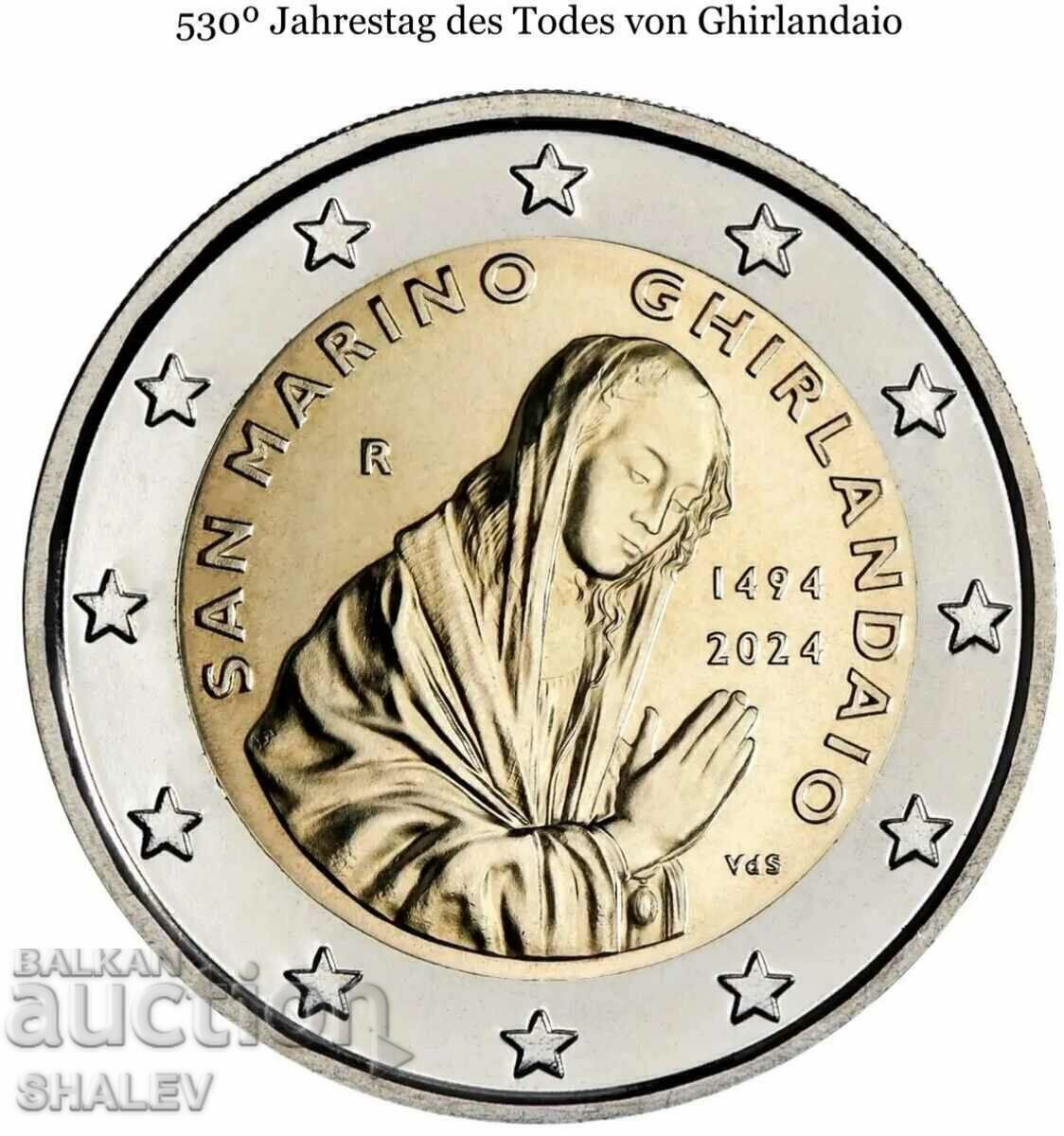 Аукцион 2 Euro 2024 San Marino "Ghirlandaio" Сан Марино /2/ (2 евро)