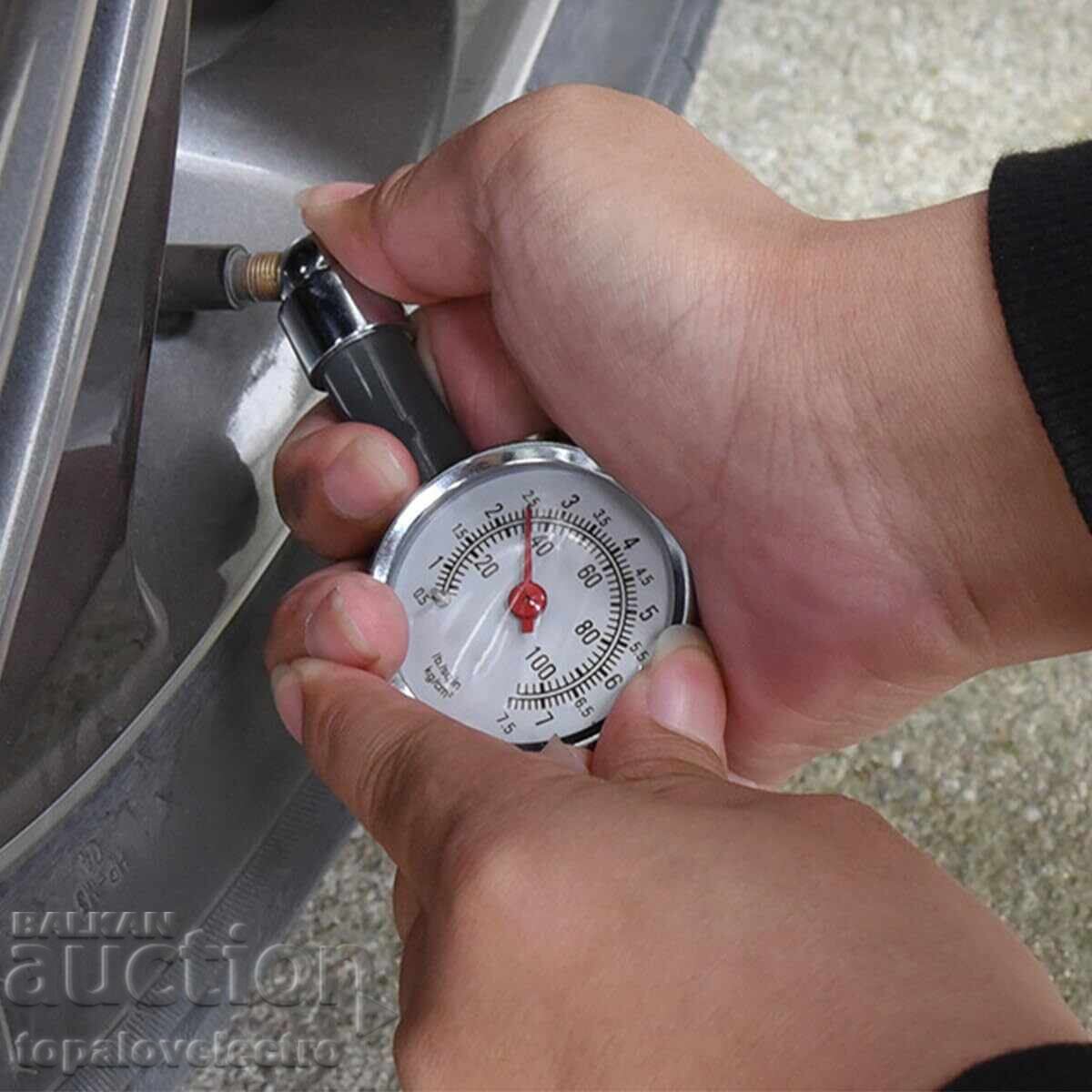 НОВ! Механичен манометър за гуми 0–100 PSI с цена 18.00 лв. | € 9.20 НОВ! Механичен манометър за гуми 0–100 PSI с цена 18.00 лв. | € 9.20