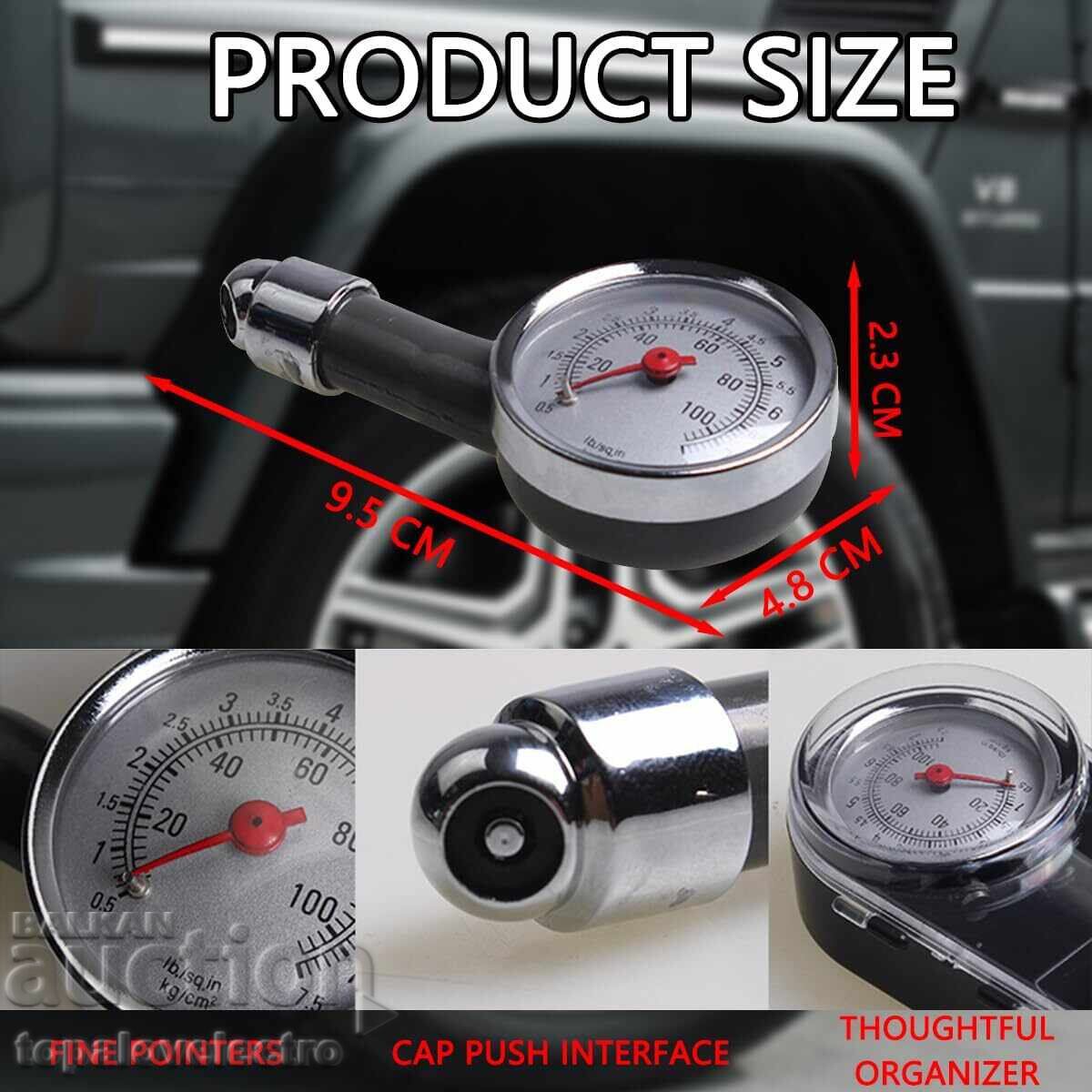 НОВ! Механичен манометър за гуми 0–100 PSI - 5 НОВ! Механичен манометър за гуми 0–100 PSI - 5