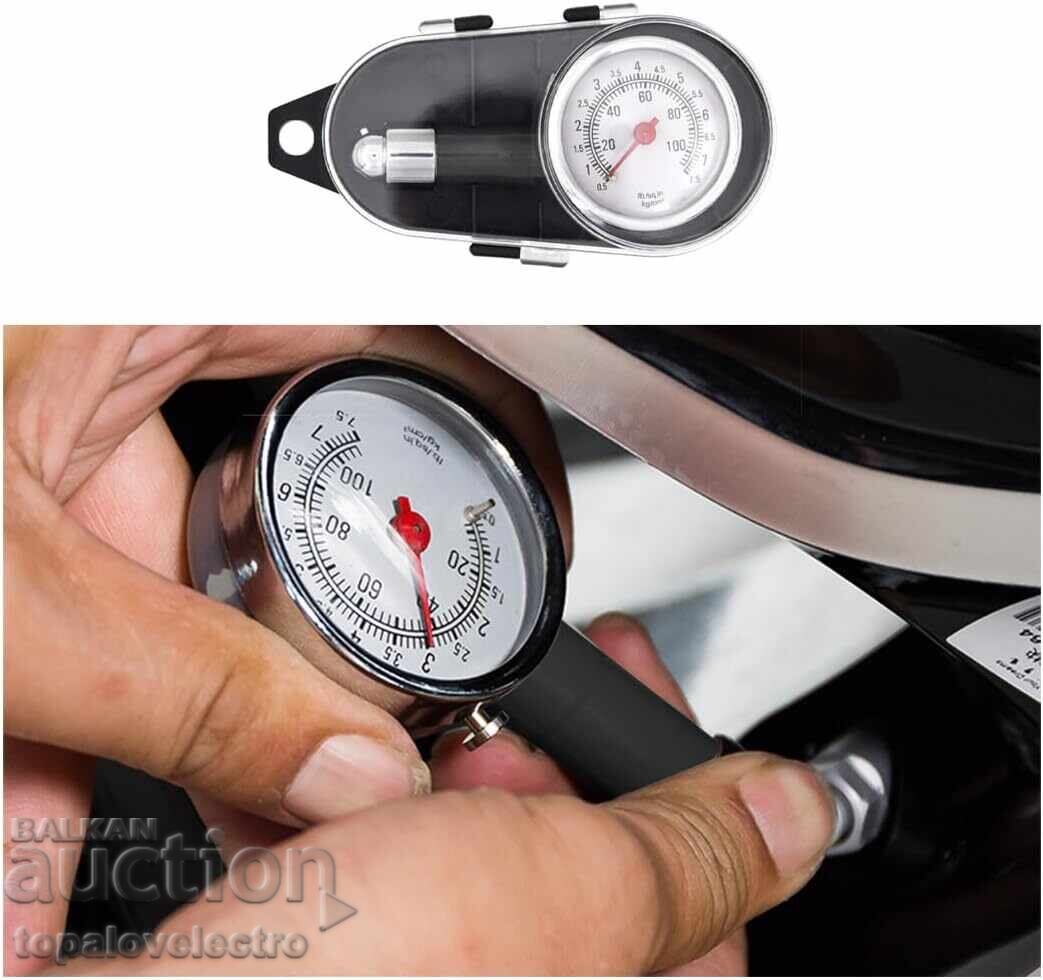 НОВ! Механичен манометър за гуми 0–100 PSI НОВ! Механичен манометър за гуми 0–100 PSI