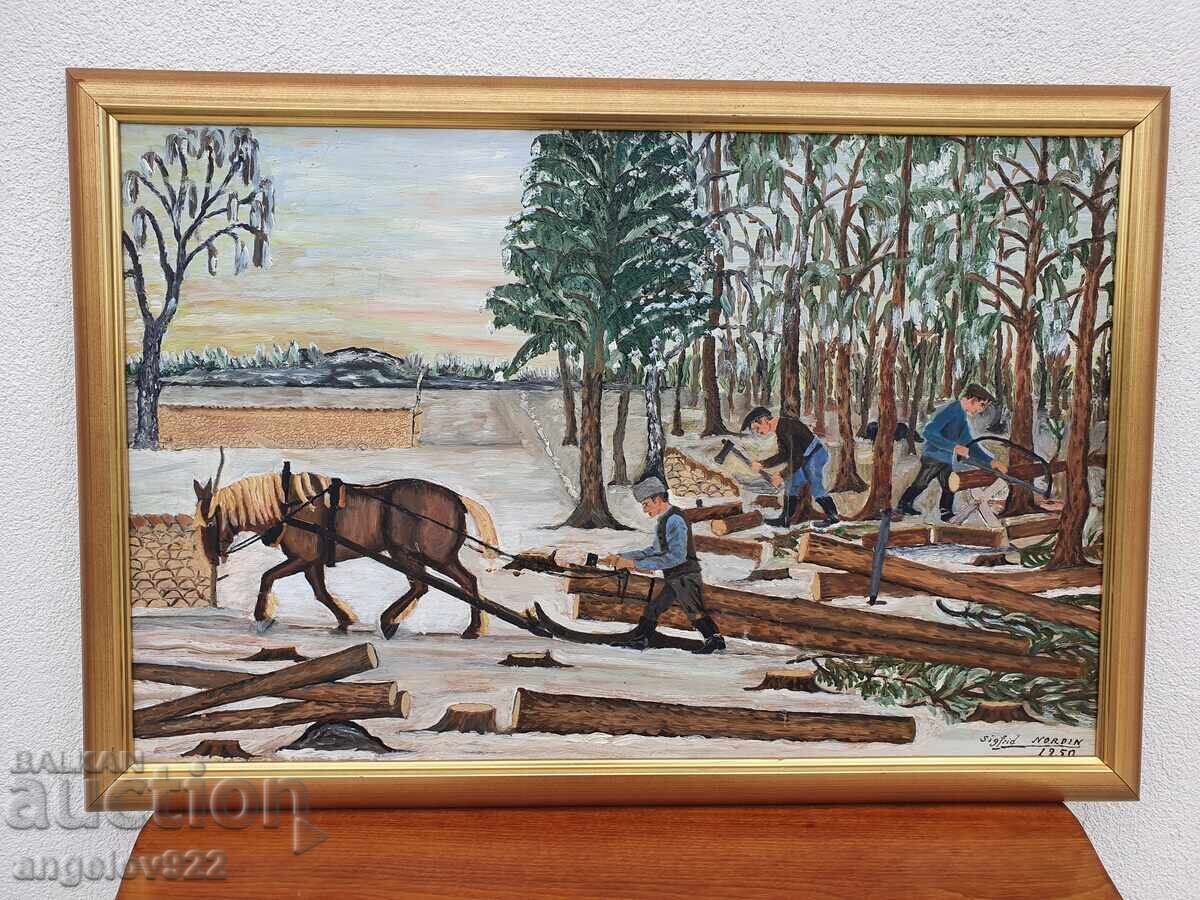 Large Original Oil Painting on Fiberboard!!! with price 43.40 BGN | € 22.19