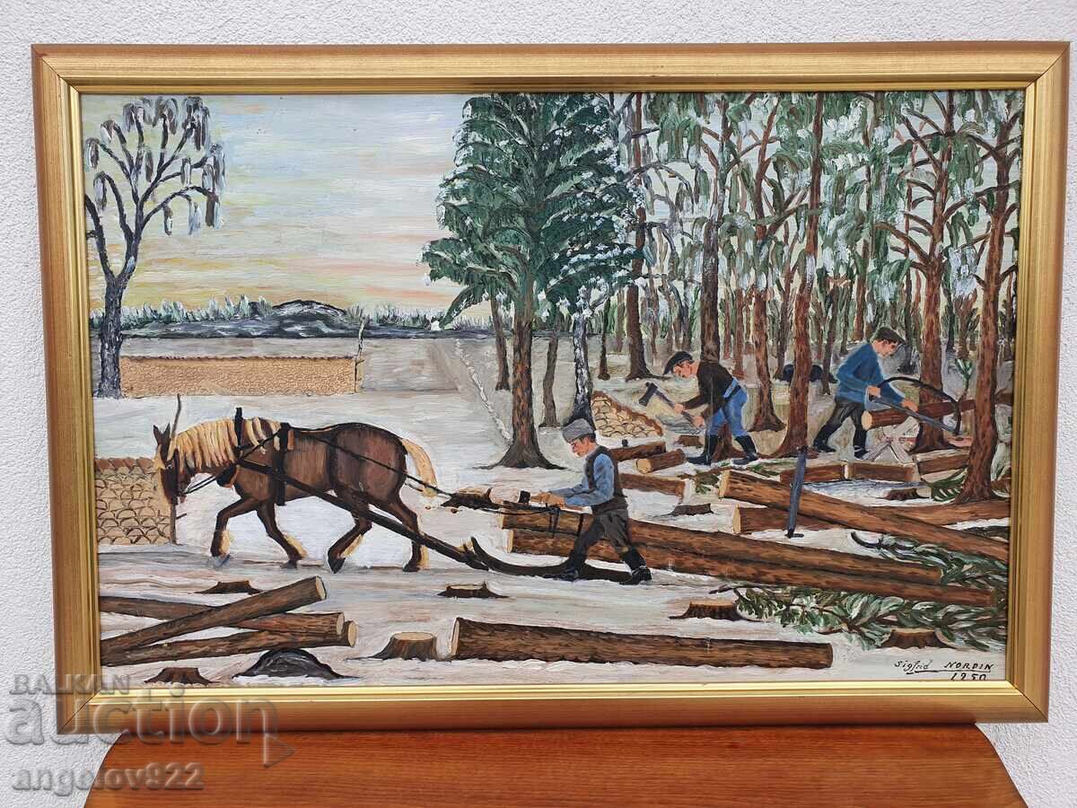 Auction  Large Original Oil Painting on Fiberboard!!!