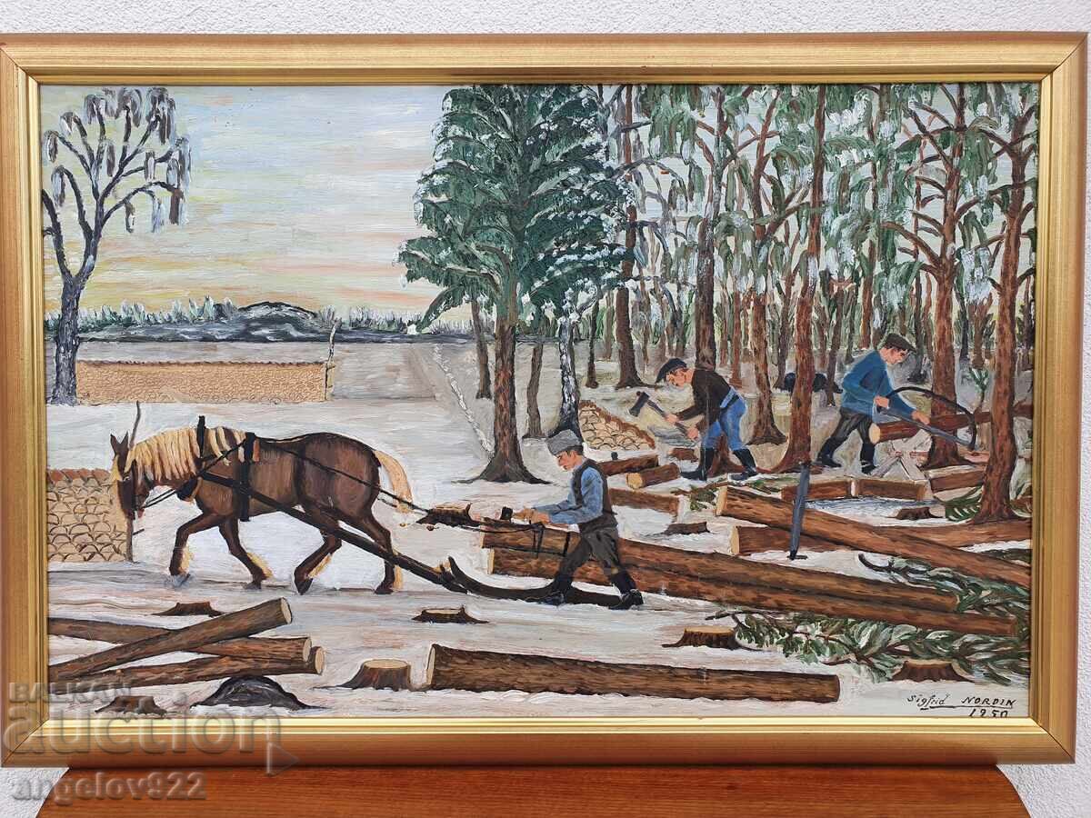 Large Original Oil Painting on Fiberboard!!! - 5