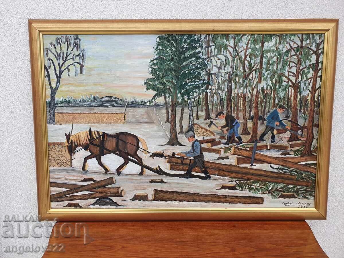 Large Original Oil Painting on Fiberboard!!!