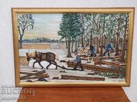 Large Original Oil Painting on Fiberboard!!!