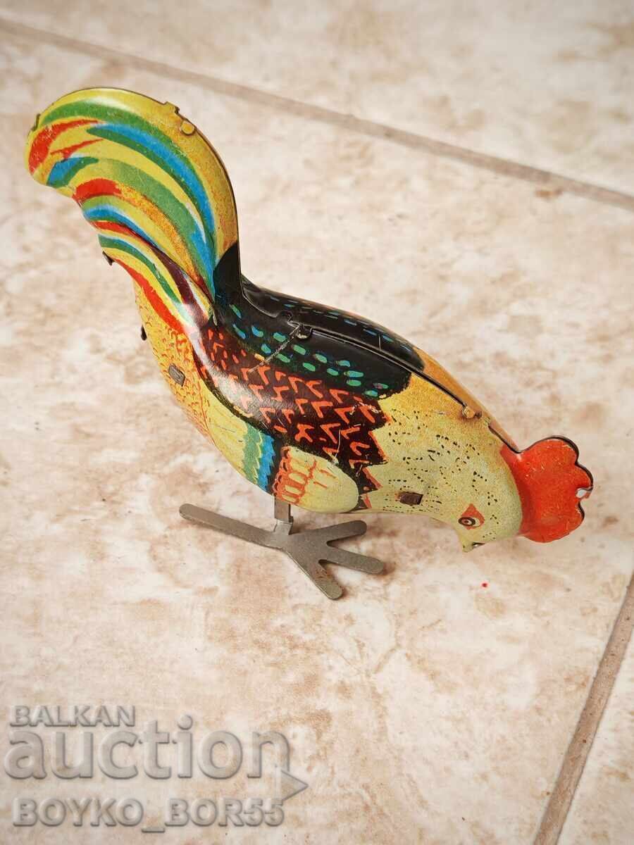 Стара Руска Детска Механична Играчка Петел 1960те г