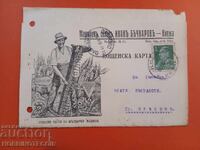 БЪЛГАРИЯ ПЪТУВАЛА КАРТА МАШИНЕН СЛАД МАШИНИ КНЕЖА 1941 ФИРМА
