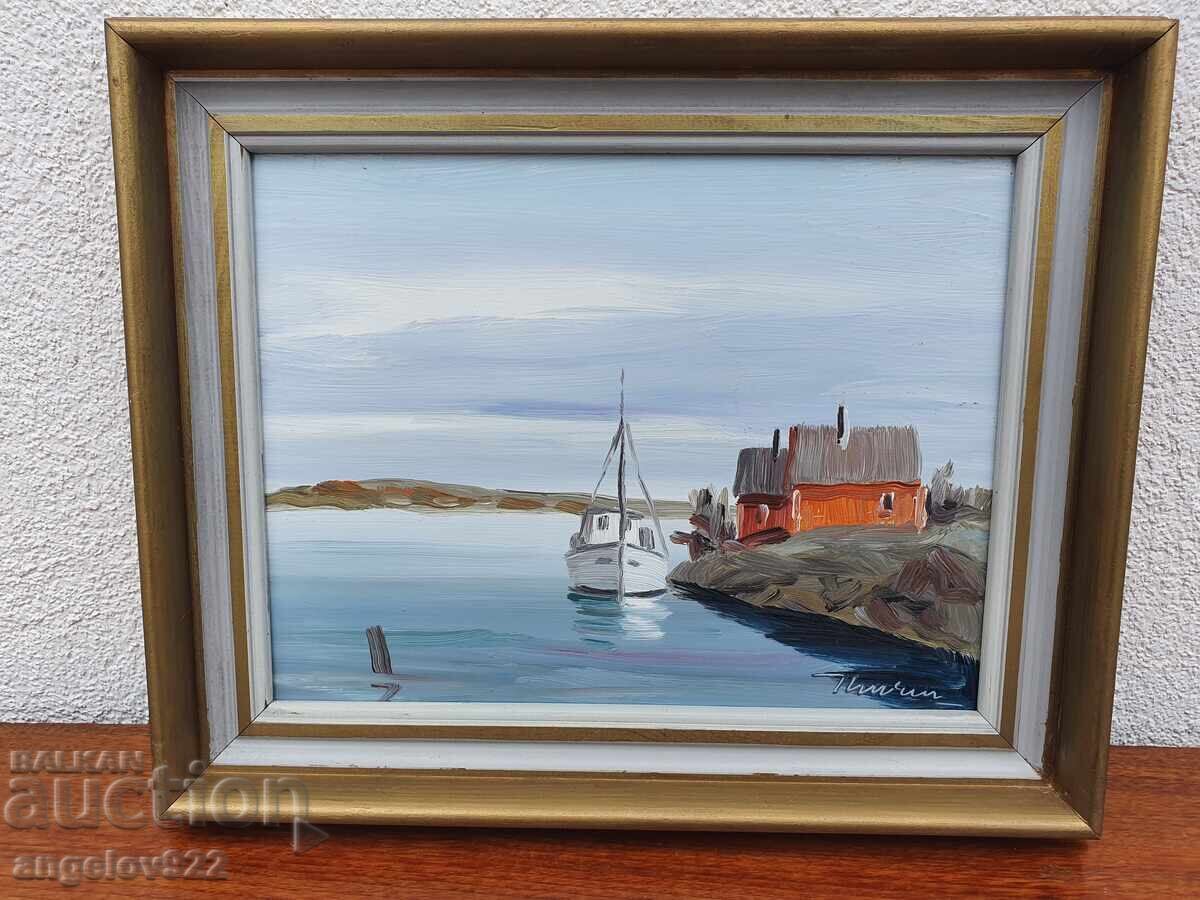 Авторска картина с маслени бои върху фазер!!! - 5