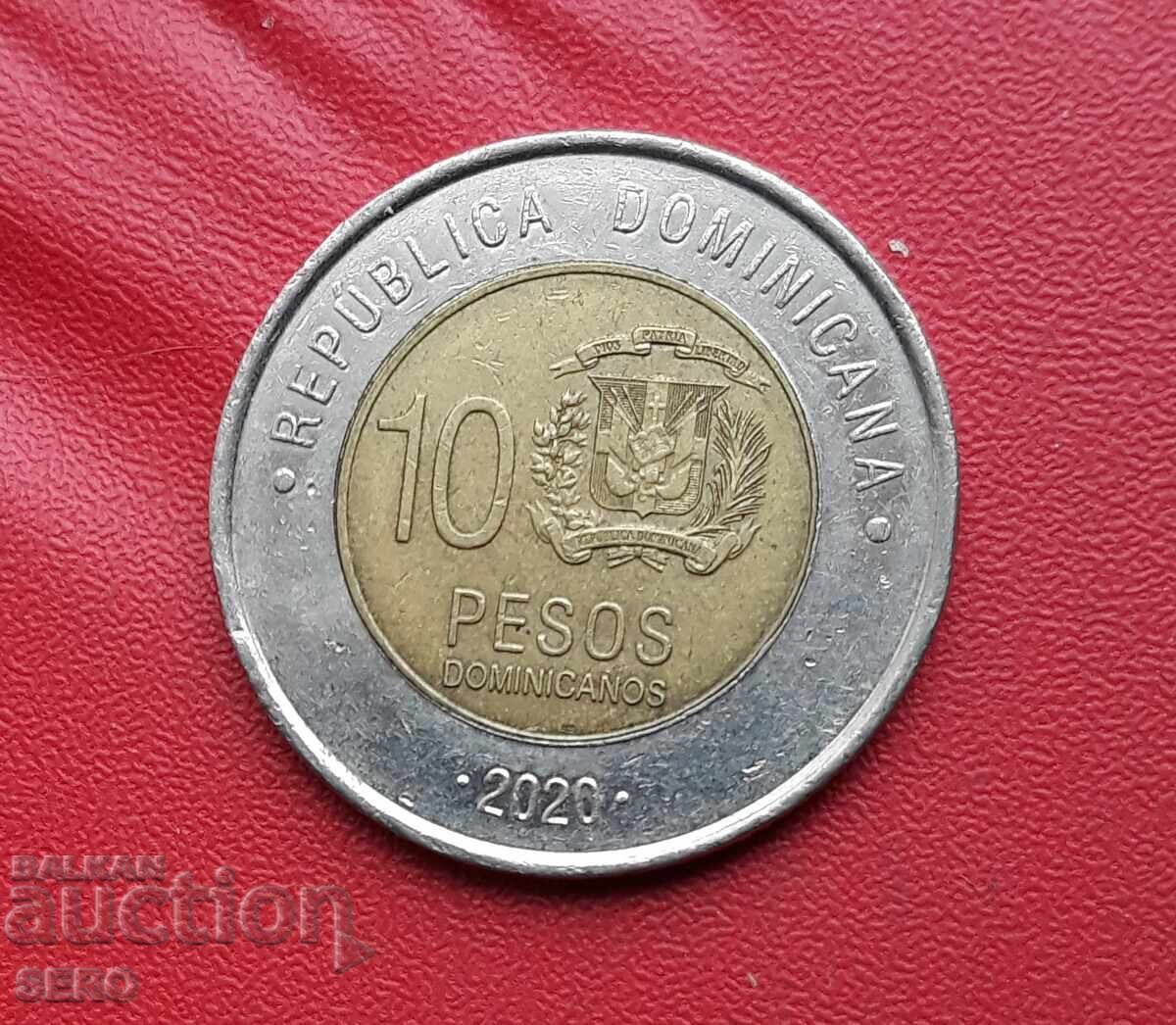 Доминикана-10 песос 2020
