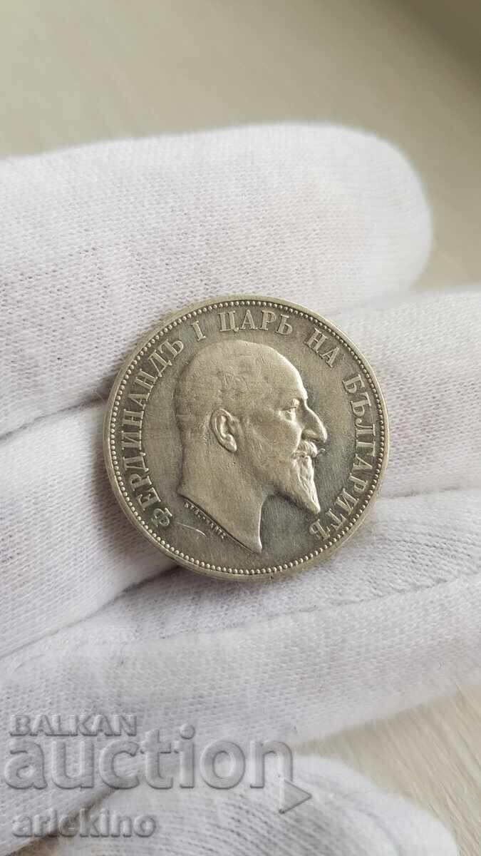 Bulgarian Royal Silver Coin 2 Leva 1910 - 5 Bulgarian Royal Silver Coin 2 Leva 1910 - 5