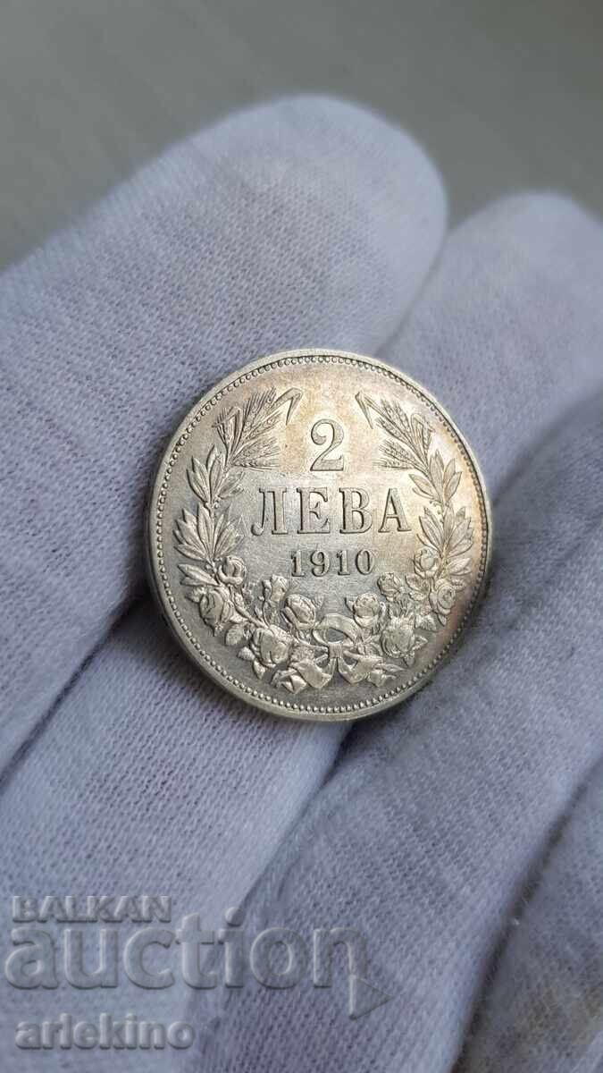 Bulgarian Royal Silver Coin 2 Leva 1910 Bulgarian Royal Silver Coin 2 Leva 1910