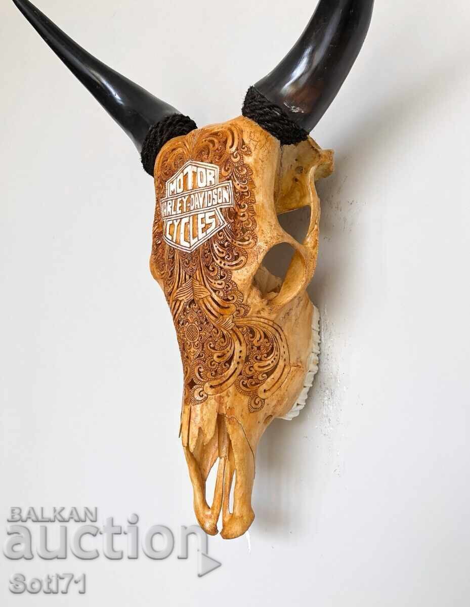 Delivery of Hand-carved skull