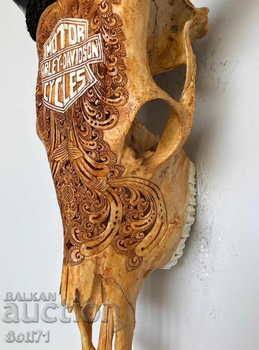 Hand-carved skull