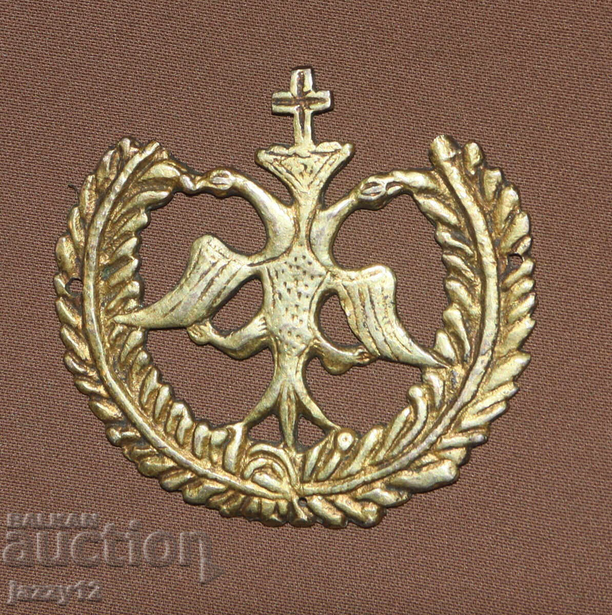 Παλιά χάλκινη εκκλησιαστική εφαρμογή έμβλημα δικέφαλος αετός με τιμή 150.00 BGN | € 76.69