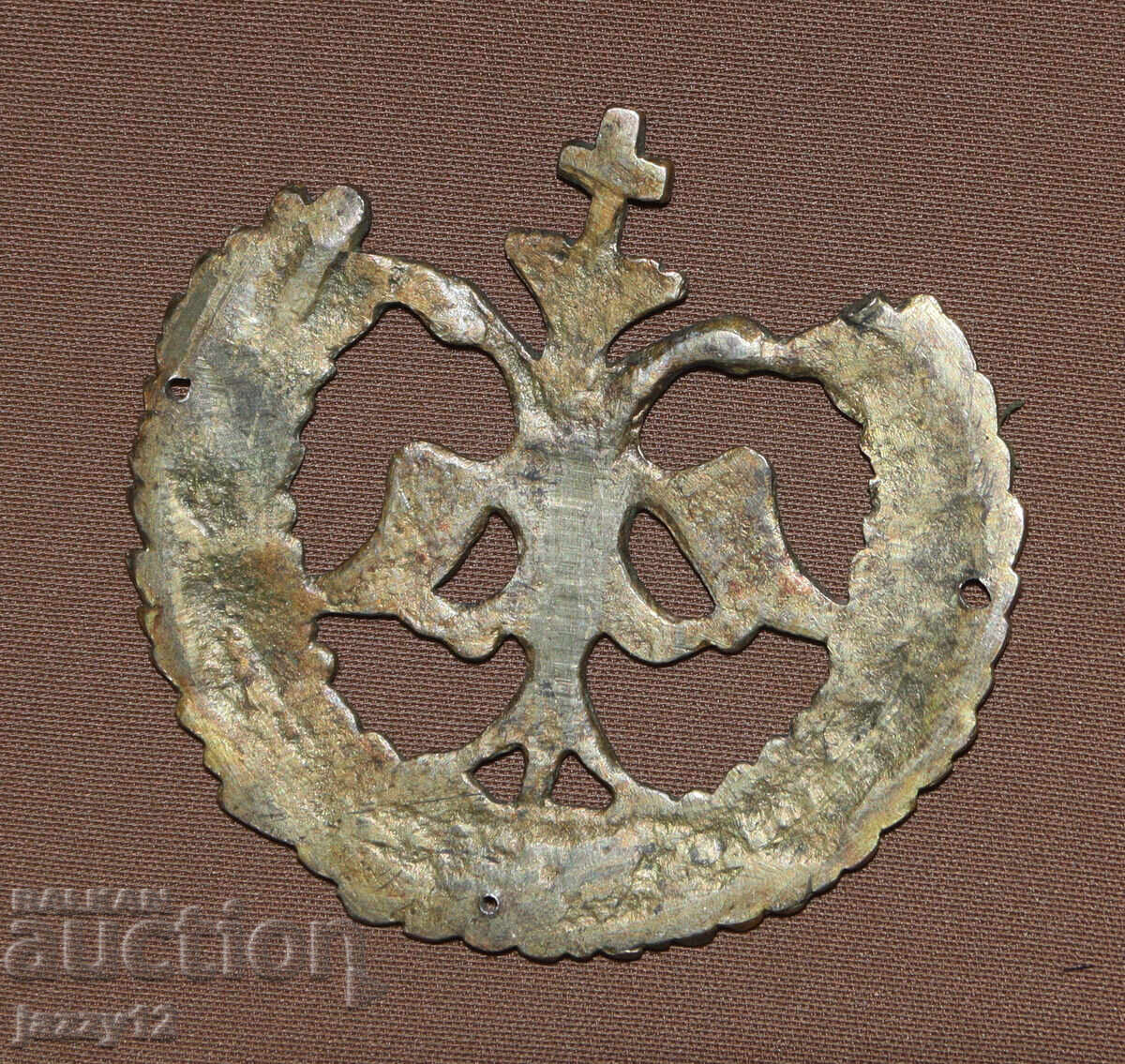 Δημοπρασία Παλιά χάλκινη εκκλησιαστική εφαρμογή έμβλημα δικέφαλος αετός