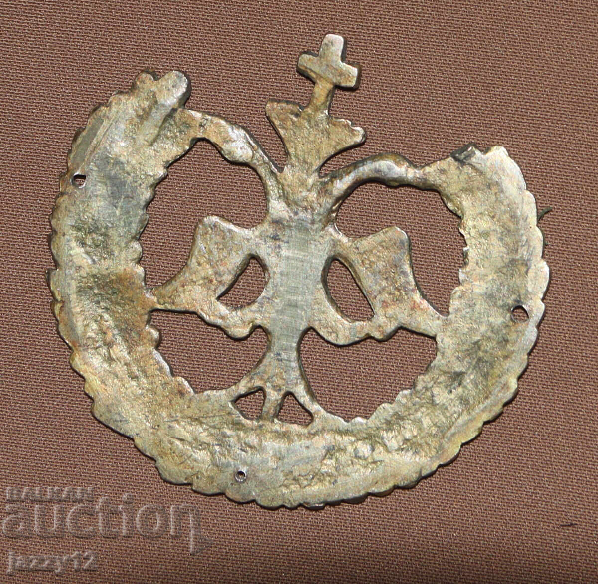 Παράδοση Παλιά χάλκινη εκκλησιαστική εφαρμογή έμβλημα δικέφαλος αετός