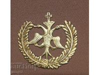 Veche aplicație de bronz bisericească insignă vultur bicefal