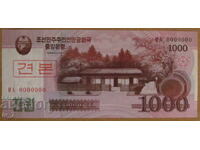 1000 VON 2008, ΒΟΡΕΙΑ ΚΟΡΕΑ Δείγμα - UNC