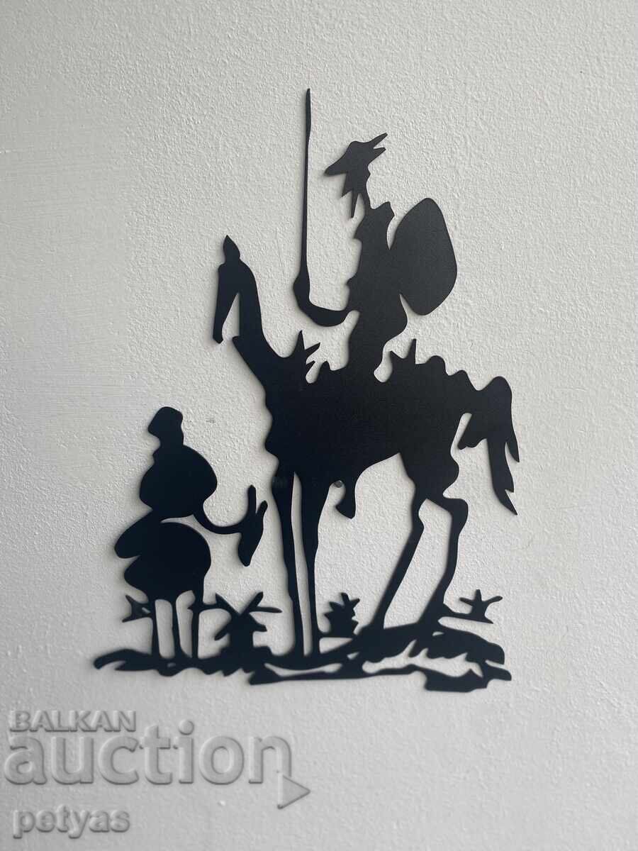Don Quixote and Sancho Panza by Picasso - metal wall panel