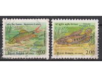Timbre ștampilate Faună Pești 1990 din Sri Lanka