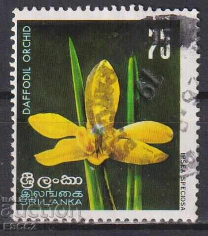 Timbrul poștal timbrat Flora Floare Orhidee 1976 din Sri Lanka Timbrul poștal timbrat Flora Floare Orhidee 1976 din Sri Lanka