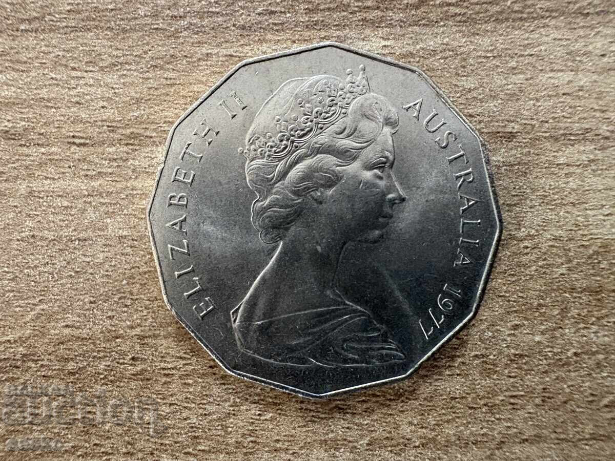 Австралия - 50 цента (1977) - 25 г. от Коронацията на... с цена 4.50 лв. | € 2.30