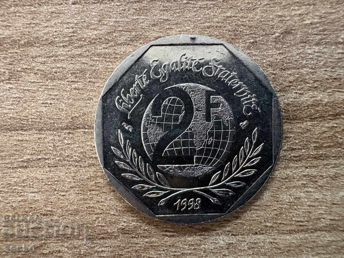 Франция - 2 франка (1998) - 50 г. от Декларацията за... Франция - 2 франка (1998) - 50 г. от Декларацията за...
