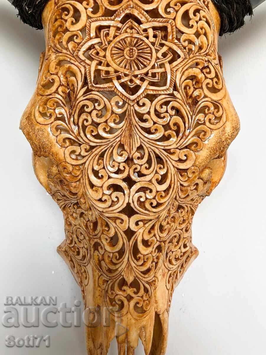 Hand-carved skull