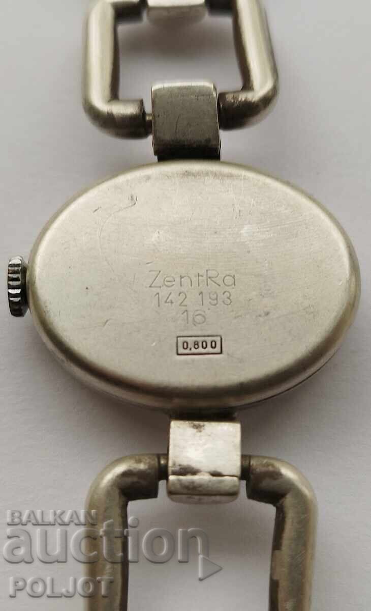 Παράδοση Γυναικείο ασημένιο ρολόι Zentra, σήμανση 0.800, 67 γραμμάρια Παράδοση Γυναικείο ασημένιο ρολόι Zentra, σήμανση 0.800, 67 γραμμάρια