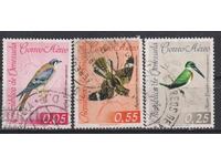 Timbre ștampilate Fauna Păsări 1962 din Venezuela
